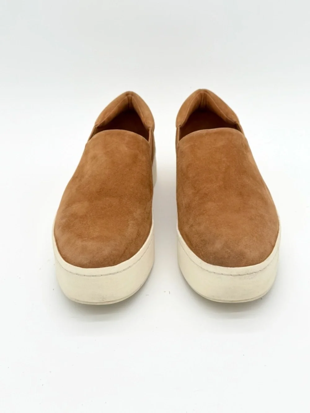 Vince Warren Womens Platform Slip On Sneakers Size 10 Suede Brown Tan Loafers